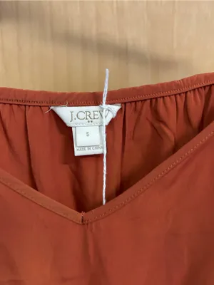 J Crew Satin Brick Colored Romper with Pocket and Adjustable Straps - size S thumbnail 2