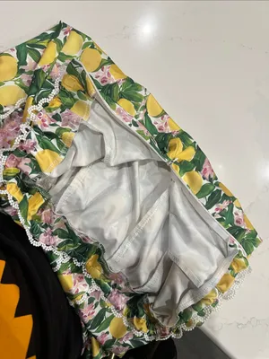 Lemon and floral print Maxi Skirt and tank matching set Lemon Yellow and Green S thumbnail 4