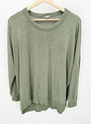Aerie Green Long Sleeve Round Neck‎ Viscose Blend Pullover Women's Size X-Small thumbnail 1