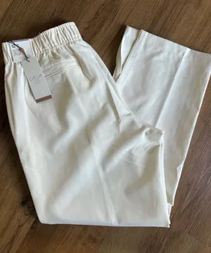 NWT CALIA Crepe Wide Leg High Rise Pants Ivory Size Medium Retail $88.00 thumbnail 1