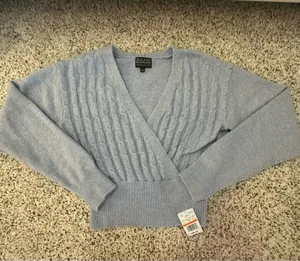 DRY GOODS - Blue crisscross sweater thumbnail 2