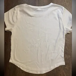 american eagle outfitters white cropped t shirt thumbnail 2