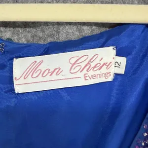 Mon Cheri Vintage Embellished Evening Gown Blue Size 12 Formal Dress‎ Wedding thumbnail 15