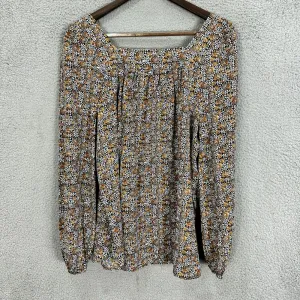 Wonderly Top Womens Large Brown Floral Long Sleeve Square Neck Dark Feminine‎ thumbnail 7
