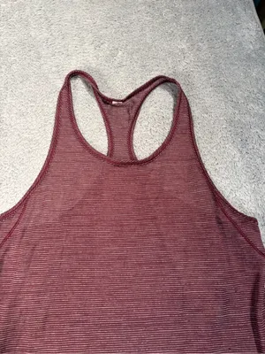 Lululemon Racerback Tank Top Burgundy Stripe thumbnail 5