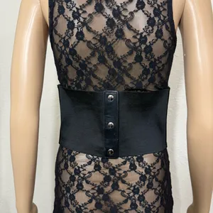 Black Faux Leather Corset New thumbnail 7