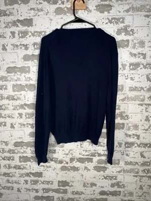 Polo by Ralph Lauren | mens vneck pima cotton blue sweater thumbnail 7