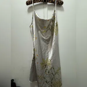 Floral Satin Cowl Neck Slip Dress XL Silver thumbnail 7