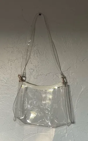 Clear Plastic Transparent Shoulder Baguette Bag Y2K 90s Xenon Lizzie McGuire thumbnail 1
