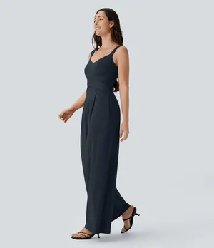 Halara Navy Blue U Back Sleeveless‎ Casual Jumpsuit with Pockets XS NWT thumbnail 11