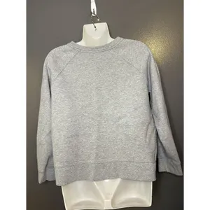 Athleta Sweatshirt Womens Medium Gray Fleece Raglan Crewneck Pullover Lined thumbnail 6