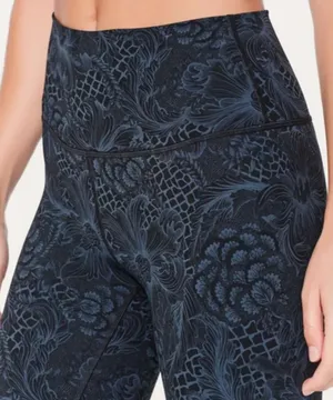 Lululemon Wunder Under HR Tight 25" Nouveau Mach Blue Black Sz 12 Luxtreme NWOT thumbnail 1