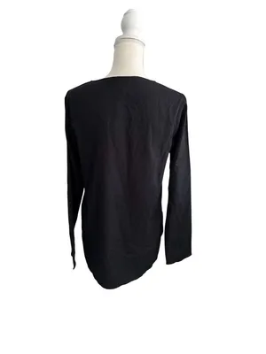 BANANA REPUBLIC Black Silver Long Sleeve Top Size Small NEW NWT thumbnail 4