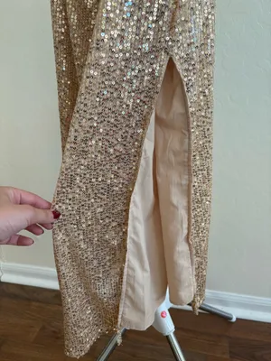 Sequin long gown Gold Size XS thumbnail 3