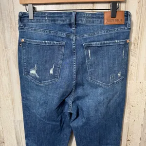 Judy Blue High Waist Distressed‎ Medium Wash Denim Jeans Flare Womens 11/30 thumbnail 2