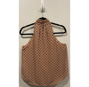 Joie Leikyn Sash Tan Black Halter Blouse thumbnail 5