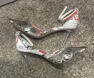 Steve Madden Newspaper Print Heels thumbnail 1