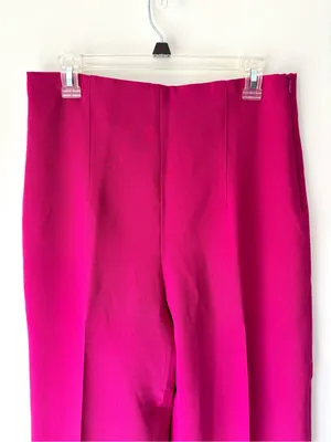 Zara High-Waisted Wide-Leg Culotte Trousers Fuchsia Pink Business Professional thumbnail 2