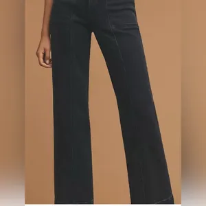 Anthropologie Pilcro The Skipper Seamed High-Rise Cropped Wide-Leg Jeans‎ Sz 28 thumbnail 2