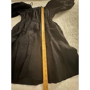 Pomander Place Ares Dress Linen Puff Short Sleeve Mini Black Size Medium thumbnail 12