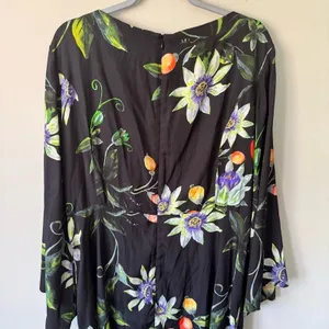 New! Gabriella Rossetti Lucrezia Black Floral Midi‎ Dress Size 14 thumbnail 6