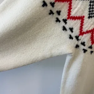 Vince Camuto Fair Isle Mock Neck Sweater Ivory Black Red Geometric Yoke 2X thumbnail 6