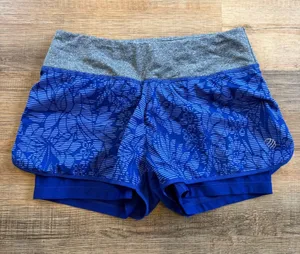 MPG Royal Blue Floral Athletic Shorts with Gray Waistband Size XS thumbnail 1