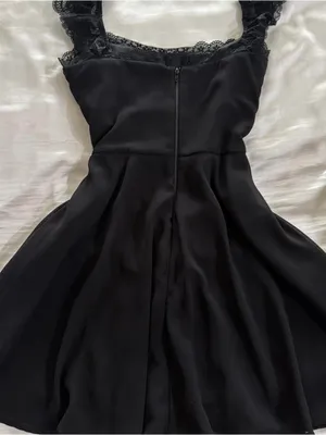 Windsor Black Lace-Shoulder skater Dress thumbnail 3