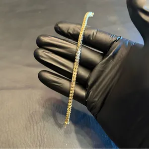 Moissanite Tennis Bracelet VVS1 3mm 7 Inches Gold Brand New thumbnail 2