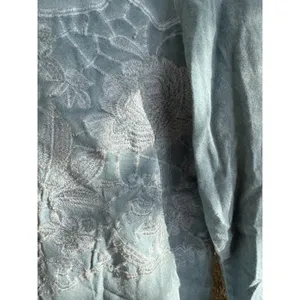 Altered State Women's Size M Rayon Embroidered‎ Tie Back Blouse Blue Size M thumbnail 6