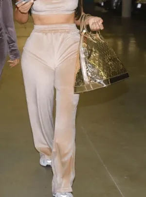 SKIMS Velour Wide Leg Pants in Honey thumbnail 1