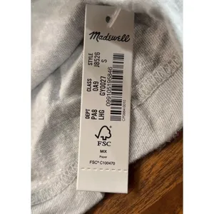 Madewell Northside Vintage Tee in Light Heather Grey Small New Womens Tshirt Top thumbnail 7