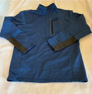 Men’s North Face Quarter-Zip Blue Pullover Size Large thumbnail 1