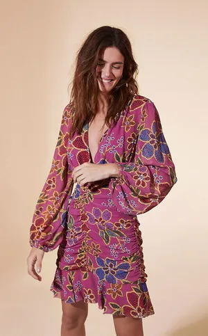 NWT Farm Rio Frilled Lace Mini Dress thumbnail 1