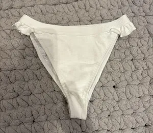Dippin' Daisy's White ruffle Bikini bottoms thumbnail 1