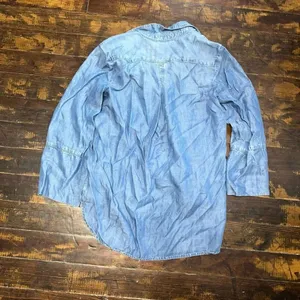 Bella Dahl denim minimalist luxe button down western style shirt thumbnail 3