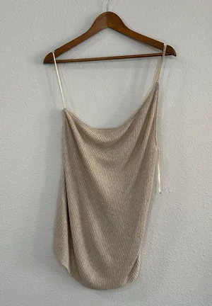 Beach One Shoulder Open Back Ribbed Tank thumbnail 1