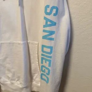 White Hoodie with Blue Accents thumbnail 3