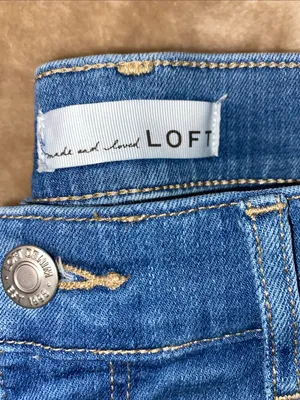 LOFT Medium Blue Flare High waist Denim Jeans thumbnail 2