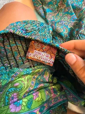 Boutique Boho fashion maxi green dress thumbnail 4