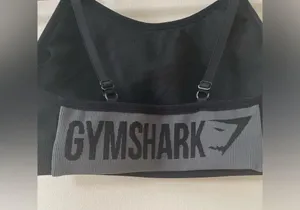 GYMSHARK Flex Strappy Sports Bra in Black/Charcoal Size XS thumbnail 5