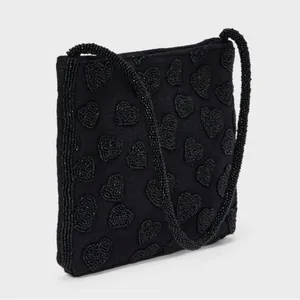 A New Day‎ Beaded Heart Shoulder Bag Black NWT thumbnail 7