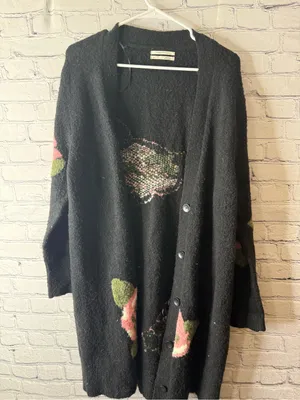 Anthropologie rosette floral cardigan thumbnail 1
