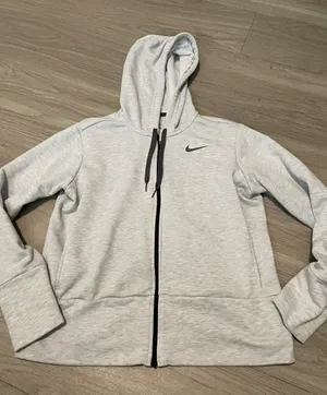 Nike Women's Light Gray Full-Zip Hoodie Jacket thumbnail 1