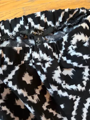 Papaya Black & White Diamond Pattern Wide Leg Pants Sz S thumbnail 5