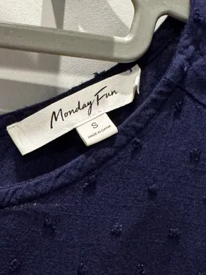 Classic Navy Swiss Dot Blouse Blue thumbnail 2