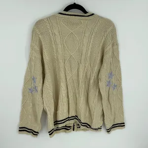 Women's Cardigan Star Embroidery Knit Open Front Cardigan V‎ Neck Long Sleeve thumbnail 2