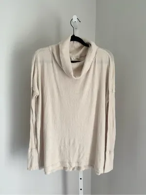 We The Free Juicy Long Sleeve Waffle Knit Top Split-Back Cowl Neck Sweater Sz XS thumbnail 4