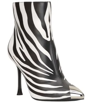 INC Women's‎ Boots Size 5 New Zebra Print Stiletto Ankle Booties Statement thumbnail 1