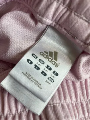 adidas Light Pink Women's Athletic Shorts with White Trim thumbnail 3
